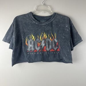 AC/DC Cropped Graphic Highway To Hell T-Shirt Size M/L